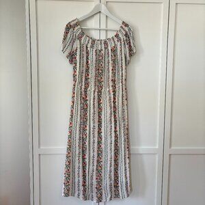 Old Navy off the shoulder square neck floral boho midi dress (size M)
